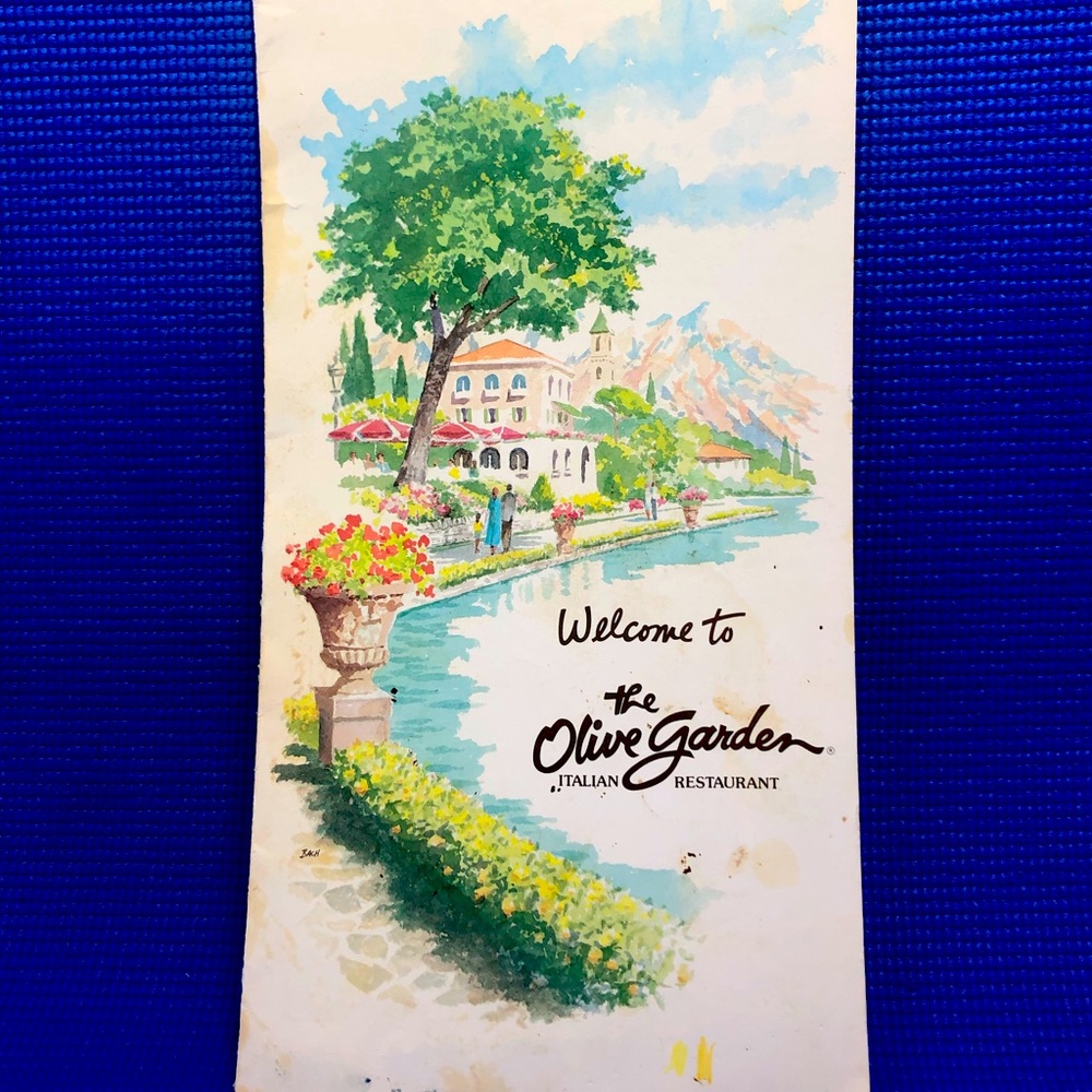 VINTAGE Olive Garden Restaurant Menu 1993/1983